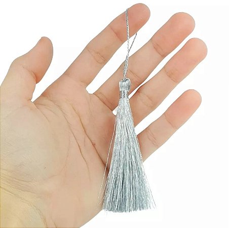 100 Pingentes De Seda Tassel - 7.0 Cm COR:PRATA