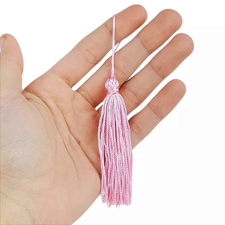100 Pingentes De Seda Tassel - 7.0 Cm COR:ROSA-BEBE-132