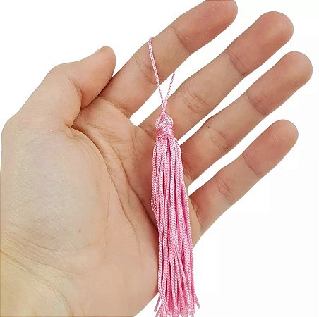 100 Pingentes De Seda Tassel - 7.0 Cm COR:ROSA-CANDY-133