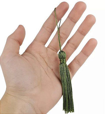 100 Pingentes De Seda Tassel - 7.0 Cm COR:VERDE-OLIVA-254