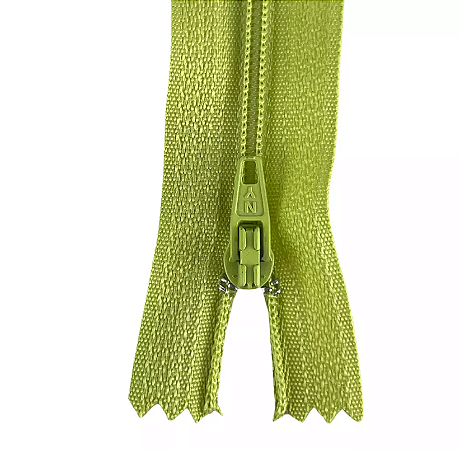 Ziper Comum Nylon Fino - 15cm - Nº3 - Pct C/100 Unidades COR:VERDE-CITRICO-221