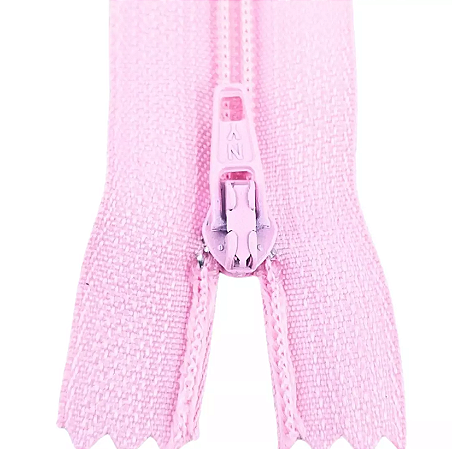 Ziper Comum Nylon Fino - 15cm - Nº3 - Pct C/100 Unidades COR:ROSA-BEBE-132