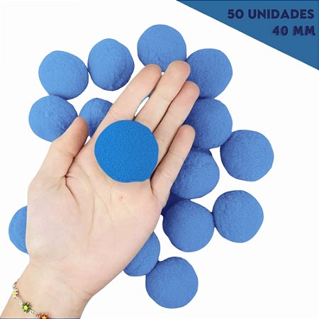 Pom Pom Fofinho Solto - 40mm - Pct C/ 50 Unid. COR: AZUL-HORTENCIA-182