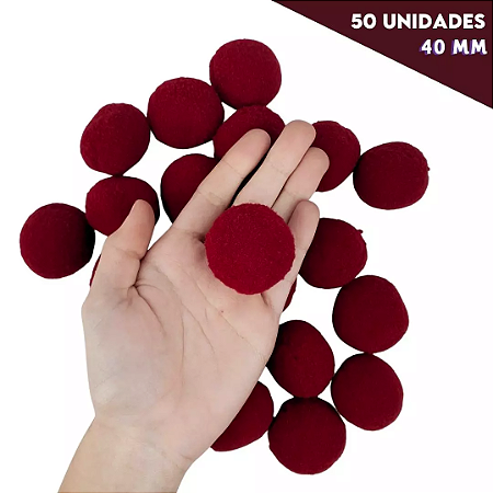 Pom Pom Fofinho Solto - 40mm - Pct C/ 50 Unid. COR: VINHO-CLARO-520