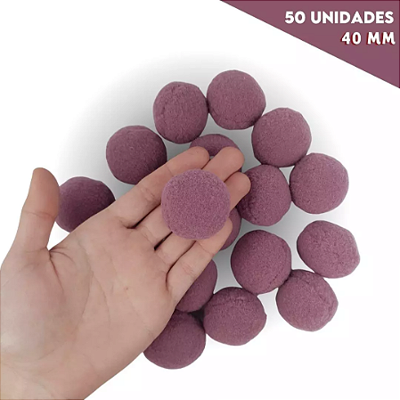 Pom Pom Fofinho Solto - 40mm - Pct C/ 50 Unid. COR: ROSE-ESCURO-082