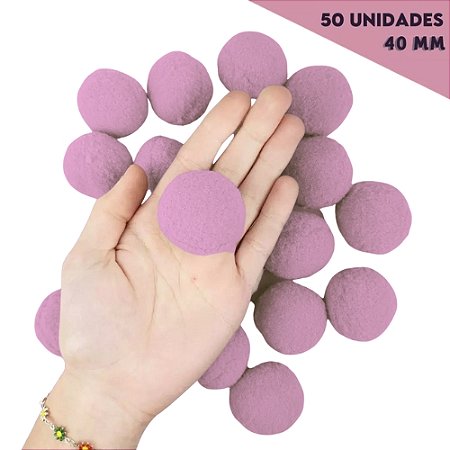 Pom Pom Fofinho Solto - 40mm - Pct C/ 50 Unid. COR: ROSE-135