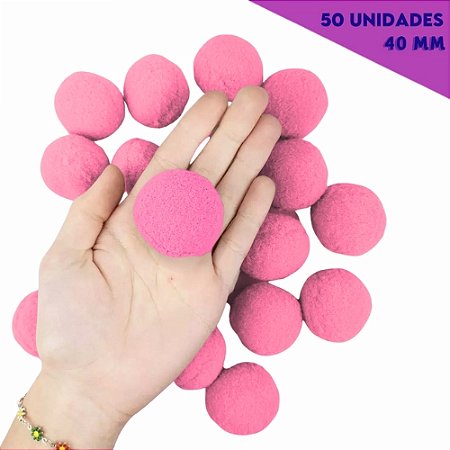Pom Pom Fofinho Solto - 40mm - Pct C/ 50 Unid. COR: ROSA-CHICLETE-140