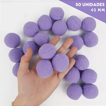 Pom Pom Fofinho Solto - 40mm - Pct C/ 50 Unid. COR: LILAS-164