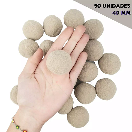 Pom Pom Fofinho Solto - 40mm - Pct C/ 50 Unid. COR: BEGE-297