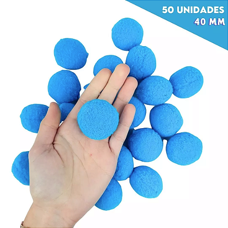 Pom Pom Fofinho Solto - 40mm - Pct C/ 50 Unid. COR: AZUL-TURQUESA-199