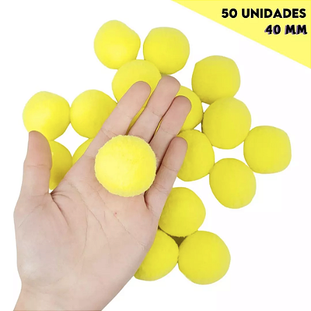 Pom Pom Fofinho Solto - 40mm - Pct C/ 50 Unid. COR: AMARELO-CANARIO-106
