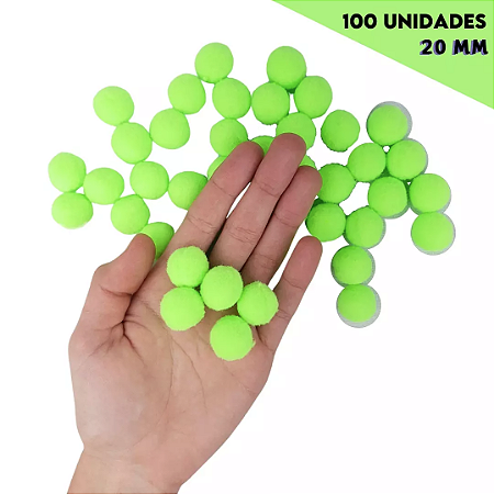 Pom-Pom Fofinho Solto - 20mm - Pct C/ 100 Unid. COR: VERDE-LIMAO-225