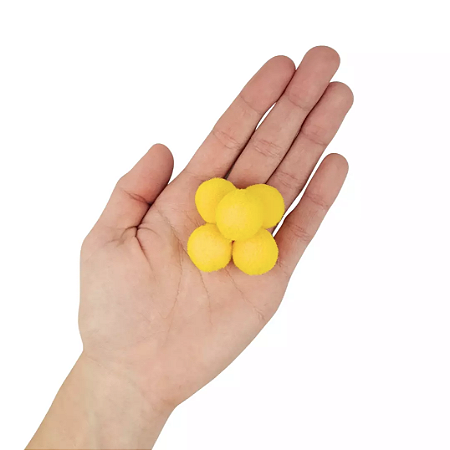 Pom-Pom Fofinho Solto - 20mm - Pct C/ 100 Unid. COR: AMARELO-OURO-110
