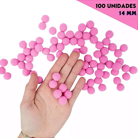 Pom Pom Fofinho Solto - 14mm - Pct C/ 100 Unid. COR: ROSA-CHICLETE-140