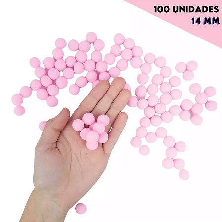 Pom Pom Fofinho Solto - 14mm - Pct C/ 100 Unid. COR: ROSA-BEBE-132