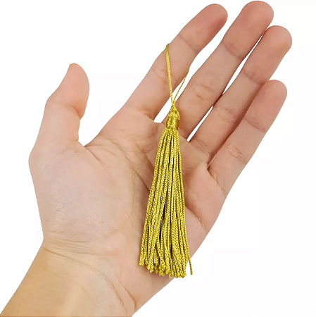 50 Pingentes De Seda Tassel - 7.0 Cm COR:MOSTARDA-CLARO-130