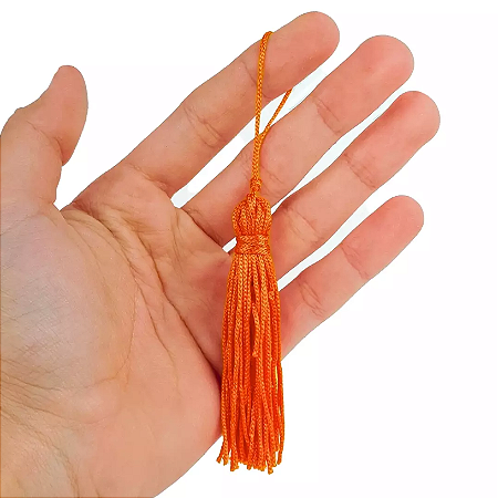 50 Pingentes De Seda Tassel - 7.0 Cm COR:LARANJA-523