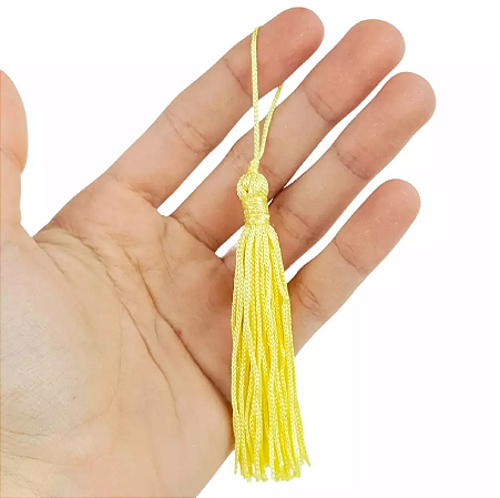 50 Pingentes De Seda Tassel - 7.0 Cm COR:AMARELO-BEBE-104