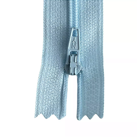10 Ziper Comum Nylon Fino - 40cm - Nº3 - COR:AZUL-BEBE-177