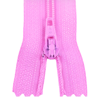 10 Ziper Comum Nylon Fino - 18cm - Nº3 - COR:ROSA-CHICLETE-140