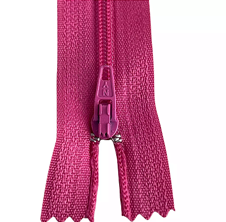 10 Ziper Comum Nylon Fino - 12cm - Nº3 - COR:PINK-312