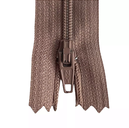 10 Ziper Comum Nylon Fino - 12cm - Nº3 - COR:CHOCOLATE-283