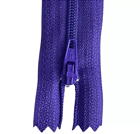 10 Ziper Comum Nylon Fino - 10cm - Nº3 - COR:ROXO-218