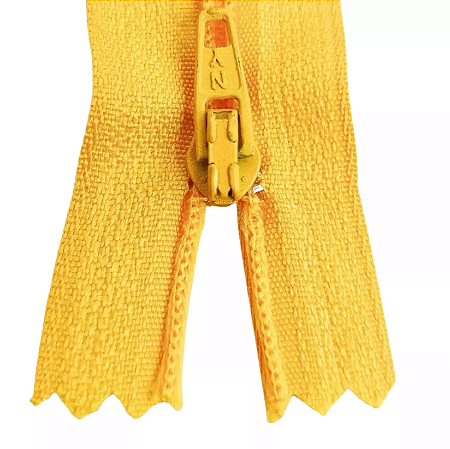 10 Ziper Comum Nylon Fino - 10cm - Nº3 - COR:AMARELO-OURO-110