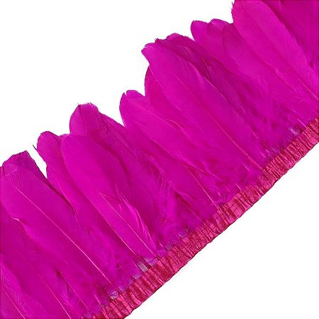 Franja Pena de Ganso em Metro - Rolo C/ 2 Mts Tam:17-18cm COR: FUCSIA