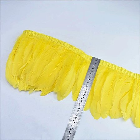Franja Pena de Ganso em Metro - Rolo C/ 2 Mts Tam:17-18cm COR: AMARELO-CANARIO