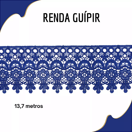 Renda Guipir CHL-586 9.0 Cm - Rolo C/13.7 Metros Cor:Azul-Royal