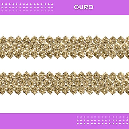 Renda Guipir CHL-601 - 6.5 Cm - Rolo C/13.7 Mts COR:OURO