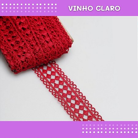 Renda Guipir CHL-469 3.5 Cm -  Rolo C/13.7 Mts COR:VINHO-CLARO-520