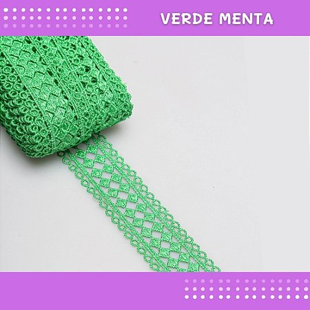 Renda Guipir CHL-469 3.5 Cm -  Rolo C/13.7 Mts COR:VERDE-MENTA-05