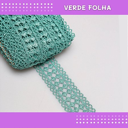 Renda Guipir CHL-469 3.5 Cm -  Rolo C/13.7 Mts COR:VERDE-FOLHA-Y04