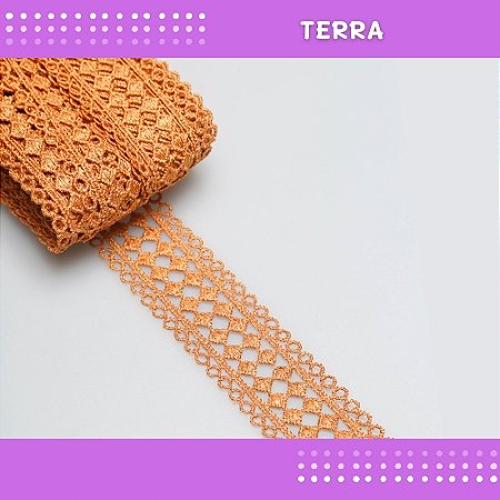Renda Guipir CHL-469 3.5 Cm -  Rolo C/13.7 Mts COR:TERRA-808