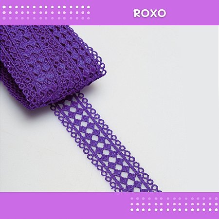 Renda Guipir CHL-469 3.5 Cm -  Rolo C/13.7 Mts COR:ROXO-218