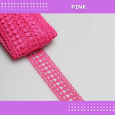 Renda Guipir CHL-469 3.5 Cm -  Rolo C/13.7 Mts COR:PINK-312