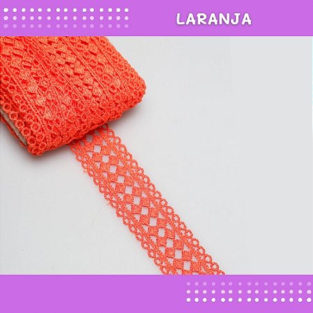 Renda Guipir CHL-469 3.5 Cm -  Rolo C/13.7 Mts COR:LARANJA-523