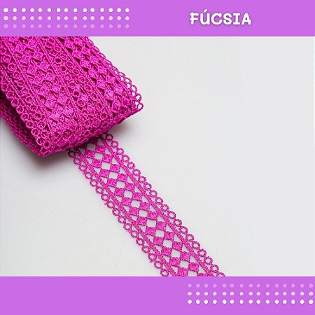 Renda Guipir CHL-469 3.5 Cm -  Rolo C/13.7 Mts COR:FUCSIA-06