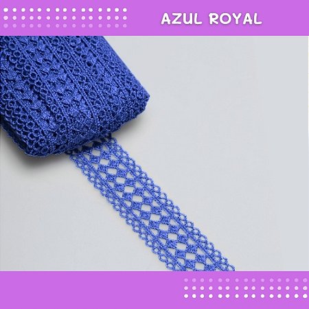 Renda Guipir CHL-469 3.5 Cm -  Rolo C/13.7 Mts COR:AZUL-ROYAL-207