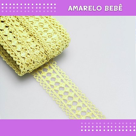 Renda Guipir CHL-469 3.5 Cm -  Rolo C/13.7 Mts COR:AMARELO-BEBE-104