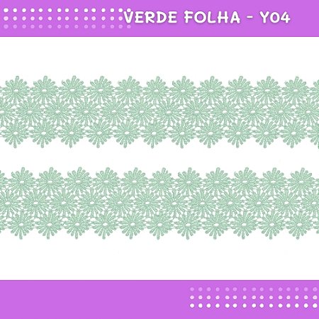 Renda Guipir CHL-601 - 6.5 Cm - Rolo C/13.7 Mts COR:VERDE-FOLHA-Y04
