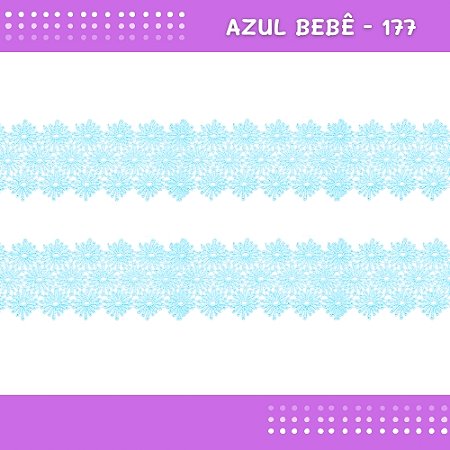Renda Guipir CHL-601 - 6.5 Cm - Rolo C/13.7 Mts COR:AZUL-BEBE-177