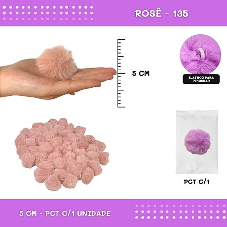Pom Pom Pelucia - 50mm - Unidade COR: ROSE-135