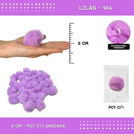Pom Pom Pelucia - 50mm - Unidade COR: LILAS-164