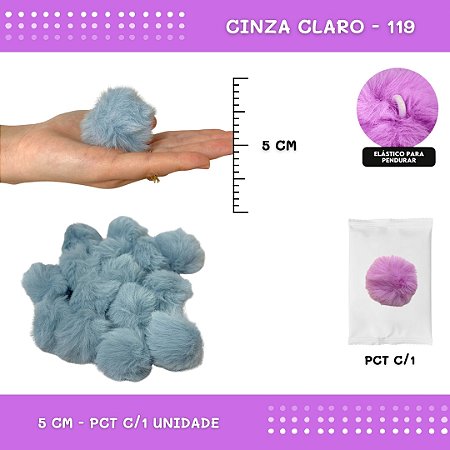 Pom Pom Pelucia - 50mm - Unidade COR: CINZA-CLARO-119