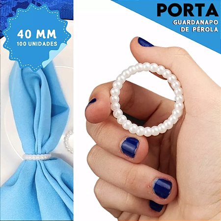 Porta Guardanapo Argola de Pérola - 40mm - Pct C/100 Unidades