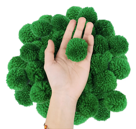 Pom Pom De Lã Fofinho - 50mm - Pct C/50 Unid. COR: VERDE-BANDEIRA-540