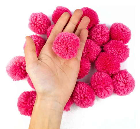 Pom Pom De Lã Fofinho - 50mm - Pct C/50 Unid. COR: PINK-312